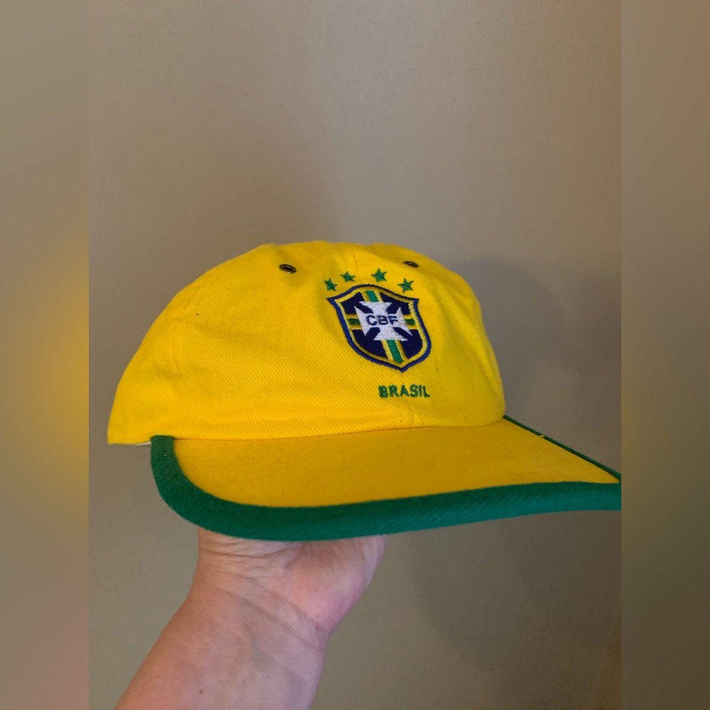 Nike Brasil CBF Soccer Football Legacy Baseball Cap Hat‎ Brazil VTG 90’s